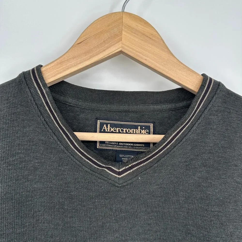 Vintage 90's Abercrombie & Fitch Men’s Sweater V Neck Long Sleeve Pullover - Picture 5 of 11